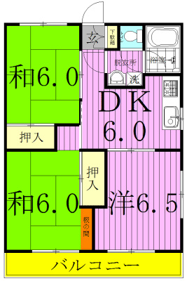 第１長谷川コーポ 301号室 間取り