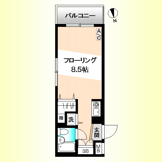 エスタ梅ヶ丘 205号室 間取り