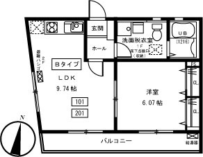 クレッシェンテ 101号室 間取り