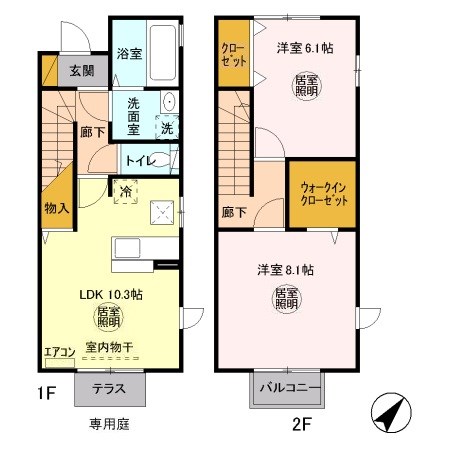 クリアシーズンズB 101号室 間取り