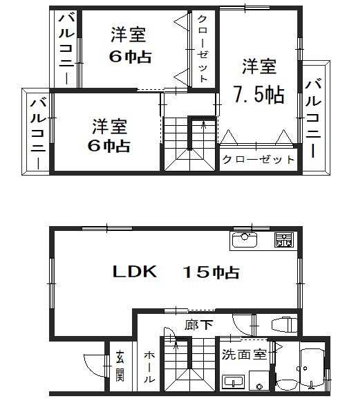 アンバー　 B棟　3号室 間取り