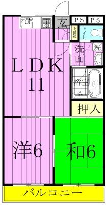 戸部コーポ 202号室 間取り