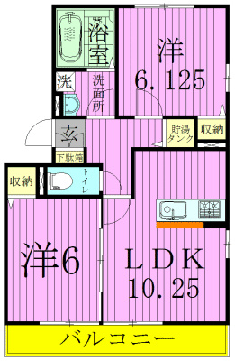 サンボナール（上矢切） 102号室 間取り