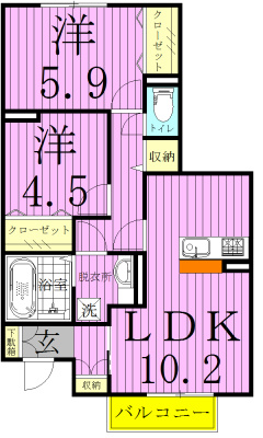 イーグレットＤ 103号室 間取り