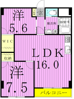 大島レジデンス北小金 402号室 間取り