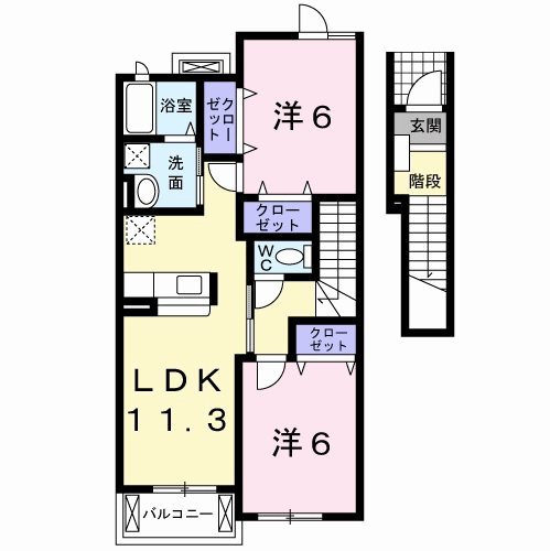 オレンジ　ハウス  A A203号室 間取り