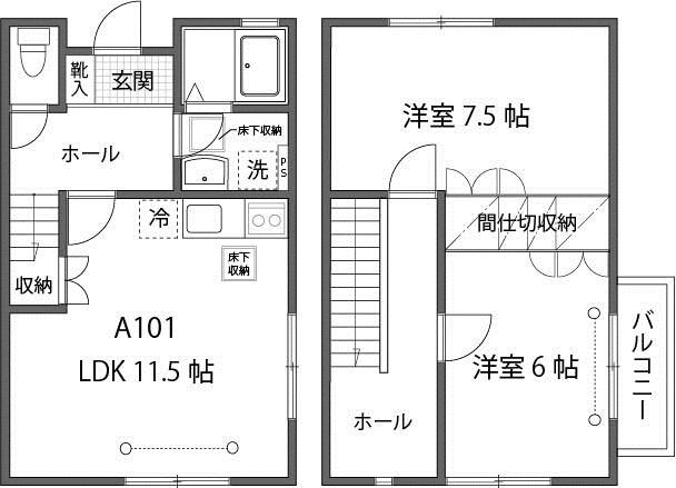 ルミエールMⅡ A101号室 間取り