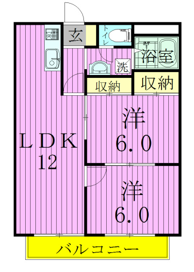 プランテーション 202号室 間取り