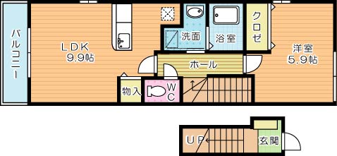 プリムローズ徳力新町Ｂ 205号室 間取り