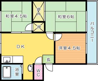 メイプルハイツ 201号室 間取り
