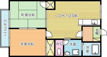 ビュー嵐山  101号室 間取り