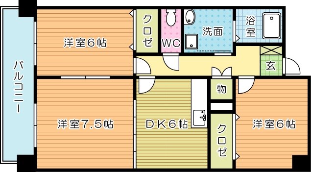 ウエルス守恒 803号室 間取り
