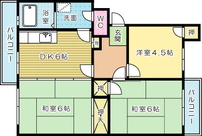 富士見サンハイツ 405号室 間取り