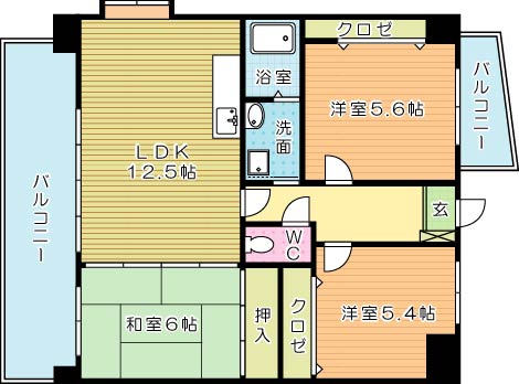 ラフィーヌ重住 201号室 間取り
