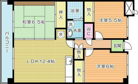 パティオス守恒 202号室 間取り