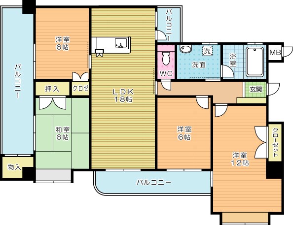 アルファシティ徳力(分譲賃貸) 301号室 間取り
