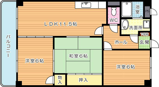 スカール上上津役 間取り図