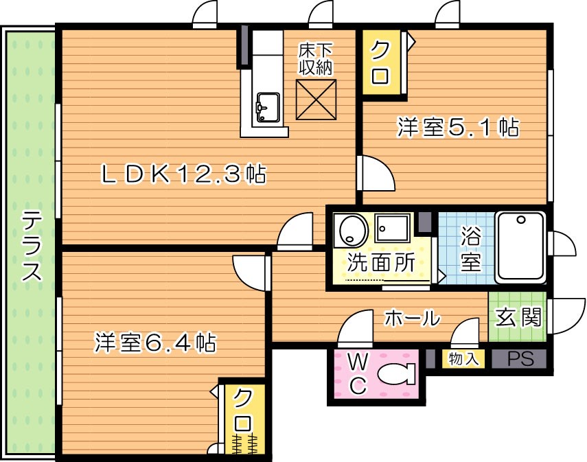 フェリーチェ学研台Ⅱ　Ａ棟 間取り