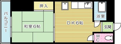 ハイツ下到津 403号室 間取り