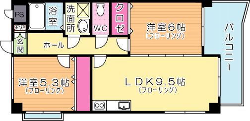 アテッサ南小倉 601号室 間取り