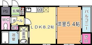 RegaroPlace戸畑(レガロプレイス戸畑) 202号室 間取り