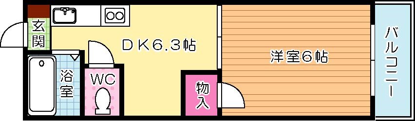 ヤングハイツ元宮 403号室 間取り