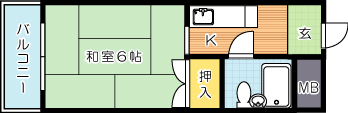 シャトレ中原Ｂ棟 203号室 間取り