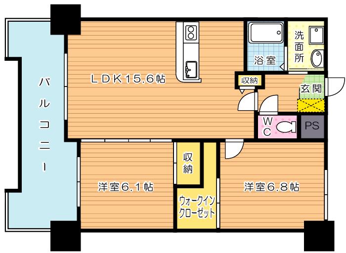 プリーモ天神 802号室 間取り