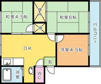 メイプルハイツ 201号室 間取り