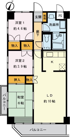 ディアコート 206号室 間取り