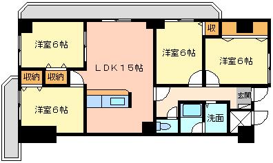 ロージュマン黄金町 301号室 間取り