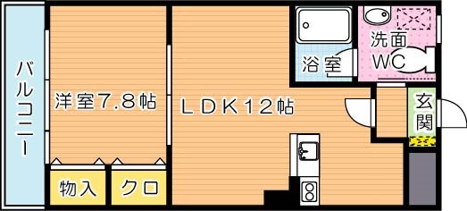 カレントⅠ 305ｒ号室 間取り