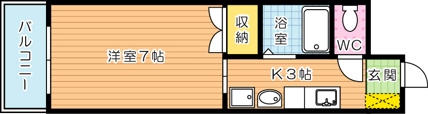 マリンアベニュー和布刈 404号室 間取り