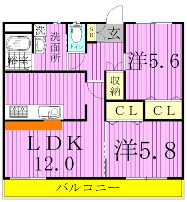 パークスクェア牧の原 302号室 間取り