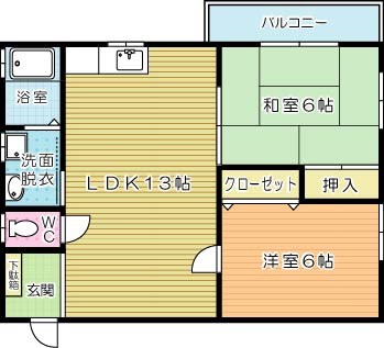 コーポ浅倉Ⅱ 301号室 間取り