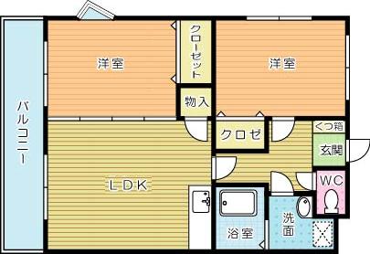 エコフローラ須賀 202号室 間取り