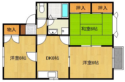 シャンブル桜木A棟 間取り