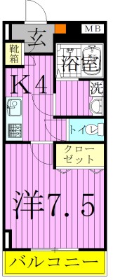 ポワール・K 106号室 間取り