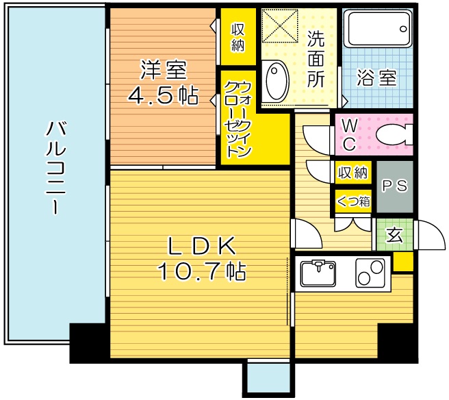 フェリシエ三萩野 1109号室 間取り