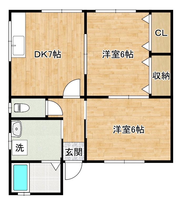 コーポ平野 201号室 間取り