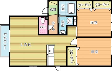 ドミール東貫　Ａ棟 203号室 間取り