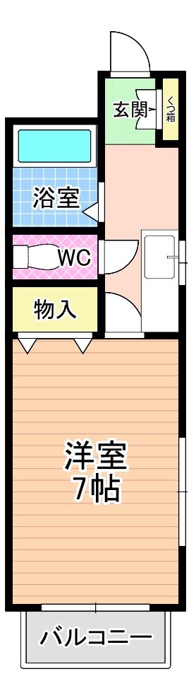 リバーライフ板櫃 201号室 間取り