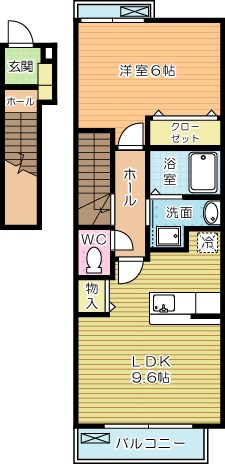 グリンデルハイム若園Ｃ 202号室 間取り