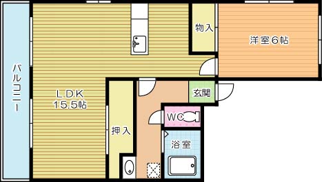 ハーベスト瓜生 401号室 間取り