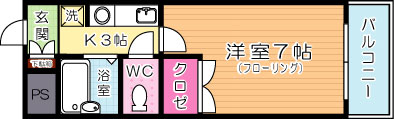 日神パレステージ九工大 702号室 間取り