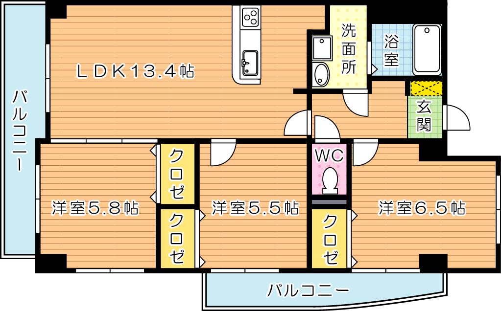 LE GRAND BLEU TROIS（グランブルートロワ） 間取り図