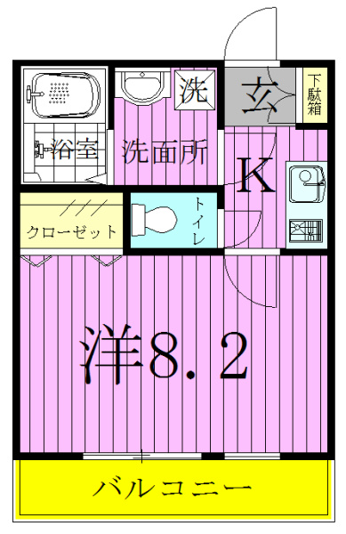 クレフラスト松戸吉井町A 102号室 間取り
