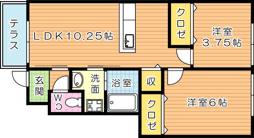 サンライズ浜町 105号室 間取り