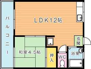 アベニュー片野 404号室 間取り