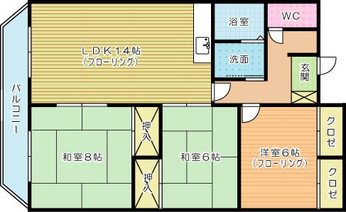 ベルガ徳力新町 102号室 間取り